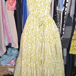 Lulu's Yellow and White Patterned Maxi Dress